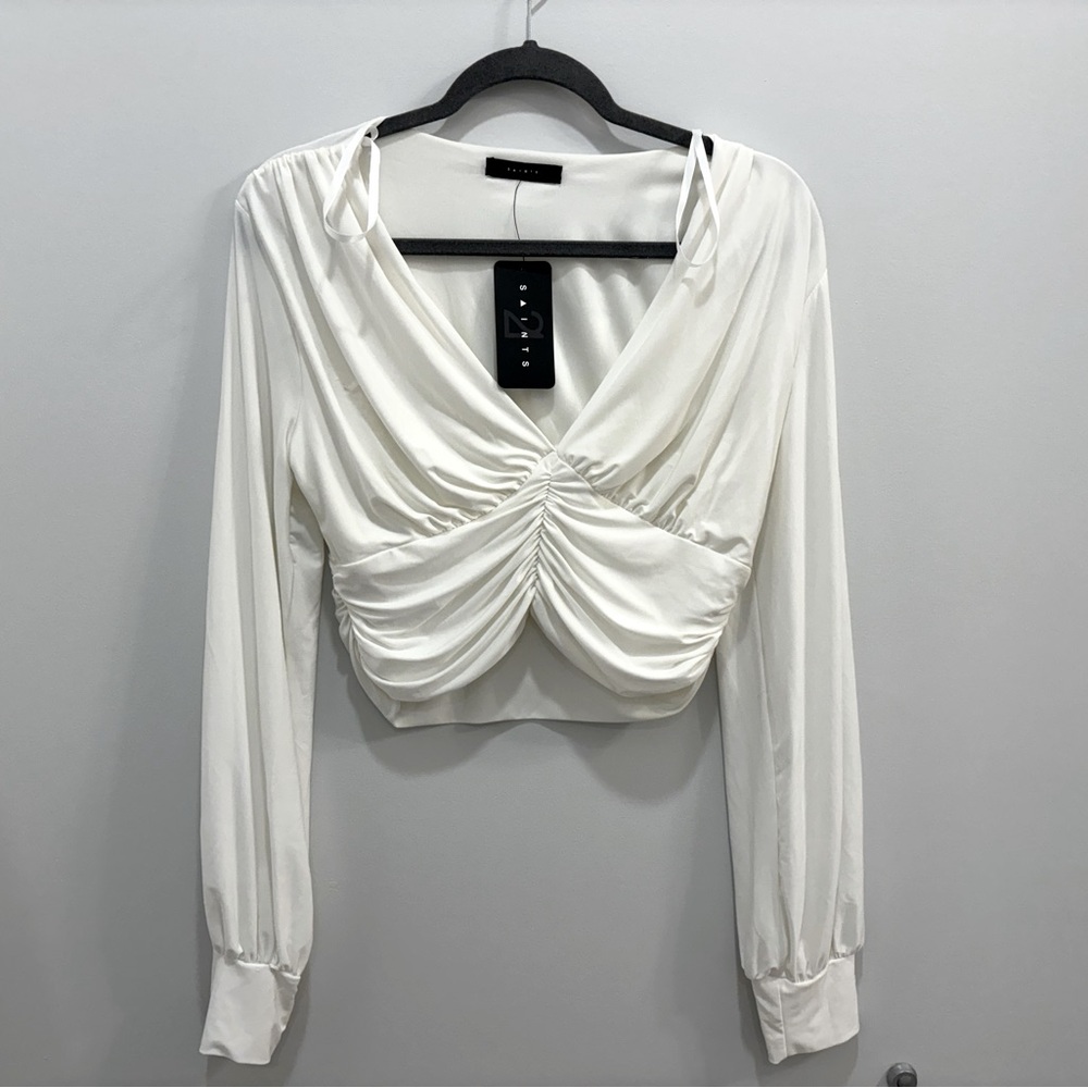 White Cropped blouse